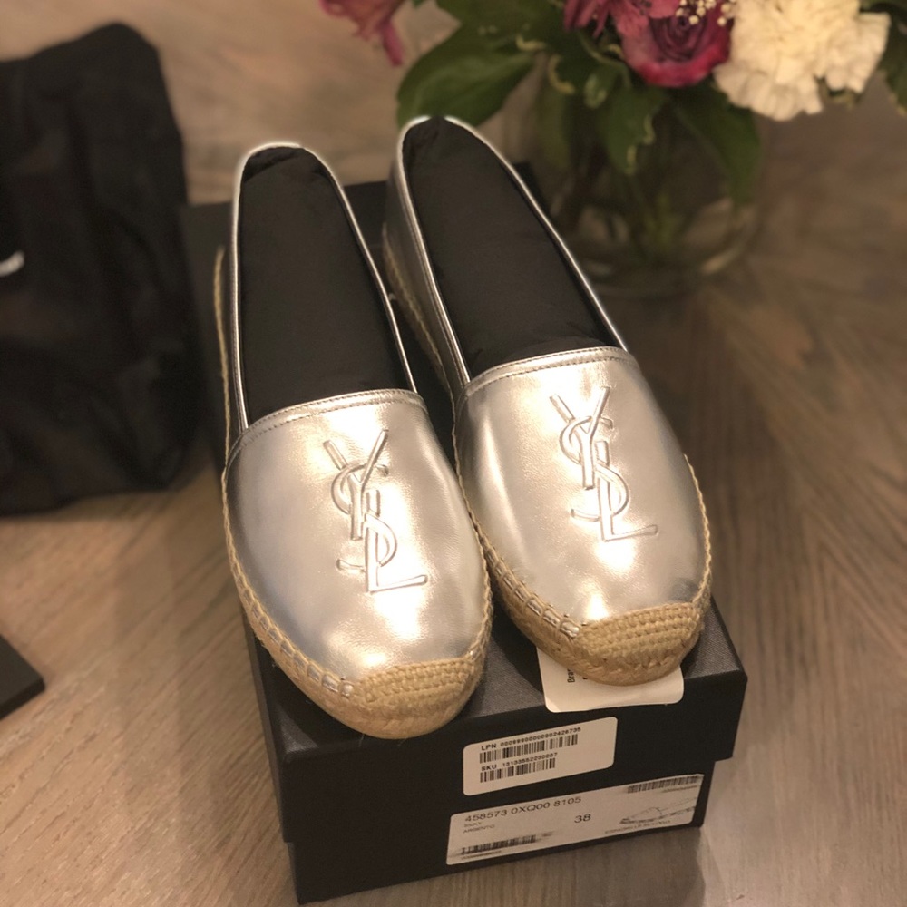🔶SOLD🔶Saint Laurent Metallic Embossed Espadrille - Picture 4 of 8